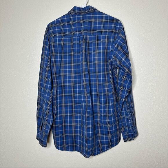 Cinch Plaid Western Button Front Long Sleeve Blue Shirt Medium - Picture 2 of 4